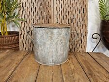 Vintage French European Galvanised Wash Tub Bucket Pot Garden Planter, used for sale  Shipping to South Africa