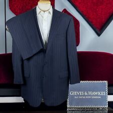 Terno masculino Gieves & Hawkes Savile Row 2 peças 48L 44x31 listra branca marinha comprar usado  Enviando para Brazil