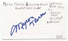 Tarjeta de índice firmada por Myron Floren 3x5 autografiada por Lawrence Welk Show acordeonista  segunda mano  Embacar hacia Mexico
