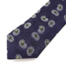Gravata de seda jacquard paisley tecido azul marinho largura moderna US$ 135 RODA nova com etiquetas, usado comprar usado  Enviando para Brazil