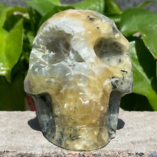 2.838LB Natural Amazon stone Quartz Skull Crystal Carved Skull reiki decoration for sale  Shipping to Canada