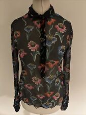 Blusa transparente con estampado floral de seda pura Emporio Armani talla S segunda mano  Embacar hacia Argentina