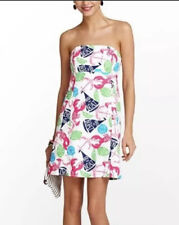 Lilly Pulitzer women’s 00 white butter me up lobster boat strapless dress NN for sale  Shipping to South Africa