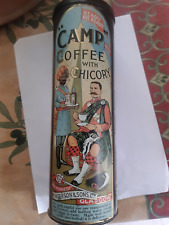 Camp Coffee Tin. Vintage. Approximately 11 Inches Tall. Cylindrical Shape + Lid., used for sale  Shipping to South Africa