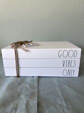 Used, RAE DUNN "Good Vibes Only" Faux Decorative White Wood Book Stack for sale  Shipping to South Africa