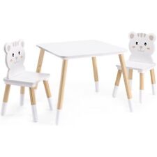 Used, Kids Wooden Table and Chairs Set Solid Wood Desk, 2 chair Furniture Set  for sale  Shipping to South Africa