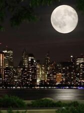  Full Moon Over Manhattan Printed Backdrop 8 Feet x 8 Feet for sale  Shipping to South Africa
