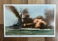 WW1 Royal Navy Patriotic Postcard. Firing Four 12 Inch Guns 🇬🇧, used for sale  Shipping to South Africa