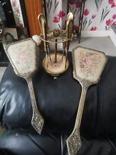Vintage Petit Point Dressing Table Set /Vanity  Items Incl Manicure Set  for sale  Shipping to South Africa