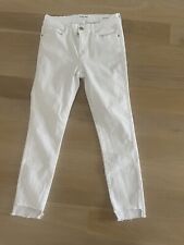 Jeans quadro 29 Le alto skinny branco designer bainha crua elástico perfeito reto comprar usado  Enviando para Brazil