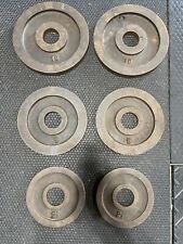 Vintage York Barbell Olympic 10, 5, 2.5 lb Plates, 35lbs Total Pair Set Weights, used for sale  Grover Hill