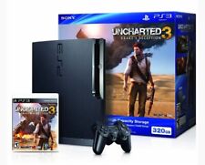 Sony PlayStation 3 Slim PS3 320GB Black W/ Uncharted 3 Box - Tested for sale  Shipping to South Africa