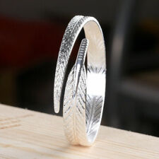 Solid 925 Sterling Silver Angel Wing Feather Bangle Bracelets Womens Jewellery for sale  SHEFFIELD