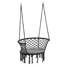 Outsunny Hanging Hammock Chair Macrame Seat for Outdoor Patio Garden Used for sale  Shipping to South Africa