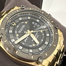 Relógio masculino Bulova Precisionist quartzo diamante mostrador preto 98D156 comprar usado  Enviando para Brazil