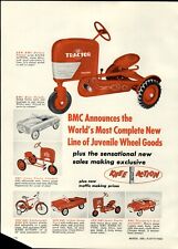 1953 PAPER AD 2 PG BMC Brinquedo Pedal Carro Fazenda Trator Blue Streak Store Display comprar usado  Enviando para Brazil