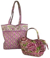 Bolsa tote Vera Bradley bermuda rosa/verde paisley e pedal de flores bolsa pequena comprar usado  Enviando para Brazil