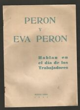 Juan Domingo Perón Eva Perón Evita Día del Trabajador del Habla 1952 segunda mano  Argentina 