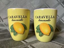 Caravella Limoncello 🍋Juego de 2 vasos de licor de vidrio de chupito italiano de cerámica segunda mano  Embacar hacia Argentina