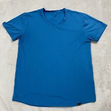 Used, Barbell Apparel Shirt Mens Medium Blue Short Sleeve V Neck Performance Stretch for sale  Shipping to South Africa