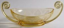 Fostoria Trojan Topaz Vintage 14" Oval Handled Bowl  for sale  Shipping to South Africa