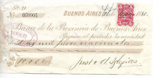 ARGENTINA ORDEN DE PAGO BANCO PROVINCIA 1885 CON Estampilla de Ingresos, usado segunda mano  Argentina 