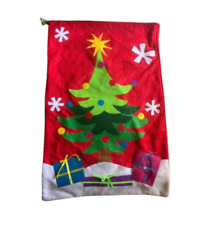 Bolsa de presente de Papai Noel FEITA À MÃO-FELIZ NATAL 27"x18" VERMELHA Branca comprar usado  Enviando para Brazil