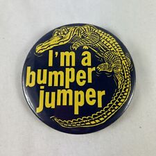Usado, I'm A Bumper Jumper Pin Back Botón Caimán Amarillo sobre Azul 3"" Lata  segunda mano  Embacar hacia Argentina
