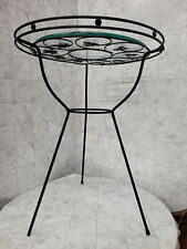 Mesa de acento redonda vintage atómica moderna de mediados de siglo de hierro negro metal, usado segunda mano  Embacar hacia Argentina