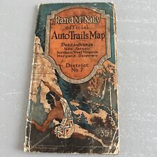 Used, 1922 - Rand McNally Official Auto Trails Map District No. 7 PA NJ NY DE MD WV VA for sale  Tampa