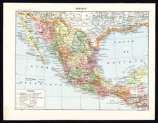 Mapa antigo-impressão-MÉXICO-TRAJE-ARTEFATO-CERÂMICA-CULTURA-DIVINDADE-Larousse-1897 comprar usado  Enviando para Brazil