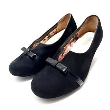 Hotter Antoinette Black Suede Court Shoes UK 5 Comfort Concept Bow Detailing for sale  Shipping to South Africa