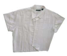 Camisa masculina Cubavera grande manga curta bordada linho/algodão paisley comprar usado  Enviando para Brazil