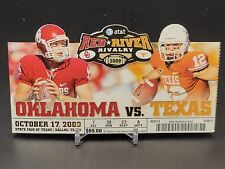 2009 Oklahoma Sooners vs Texas Longhorns Red River Billete Talón de algodón segunda mano  Embacar hacia Argentina