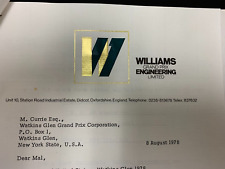 1978 Williams Grand Prix F1 Team Correspondence Watkins Glen comprar usado  Enviando para Brazil