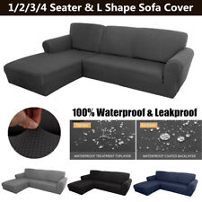 100% Waterproof 1/2/3/4 Seater Sofa Cover L Shape Sectional Couch Slipcovers for sale  Shipping to South Africa
