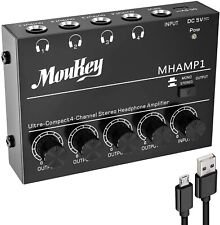 Usato,  Amplificatore MIni per Cuffie 4 canali Moukey MHAMP1 Audio Stereo DC 5V   usato  Monteprandone