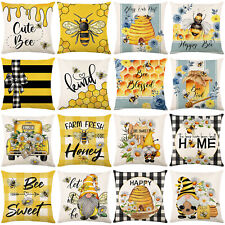 Funda de almohada tipo abeja Happy Bee 18 x 18 funda cojín de verano para miel y abeja segunda mano  Embacar hacia Argentina