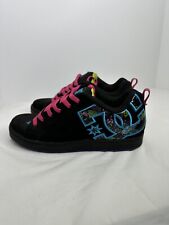 DC Court Graffik SE Skate Shoes Women Size 9 Black/Blue/Pink Sneaker 301043, used for sale  Shipping to South Africa