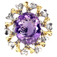 Mano Ovalado Amatista Violeta 41.1ct 25x20mm 925 Anillo Plata de Ley Tama?o 8 segunda mano  Embacar hacia Mexico