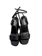 Steve Madden Cecce Satin Black Wedges Sandals for sale  Shipping to South Africa