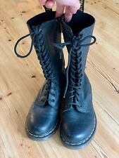 Perfect Dr Martens Original Women's UK5 14 Eye Black lace up boots with zip, used for sale  Shipping to South Africa