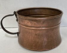 Primitive large old hand-hammered dove tail seams copper tankard cup  for sale  Shipping to South Africa
