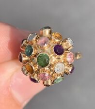 18ct Gold Multi Gemstone Tourmaline Amethyst Citrine Topaz Sputnik Ball Ring for sale  Shipping to South Africa