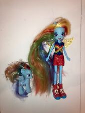 My Little Pony Equestria Girls Rainbow Dash 9" juego de pelo con pony segunda mano  Embacar hacia Mexico