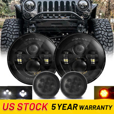 Faróis de LED redondos 7"" combo 2007-2018 para Jeep Wrangler JK luzes de seta comprar usado  Enviando para Brazil