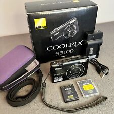 Nikon CoolPix S5100 Black Digital Camera - 12.2 MP - 5x Optical Zoom Tested for sale  Shipping to South Africa