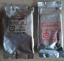 2x oryginalne wkłady do drukarek LEXMARK 32 czarne + 33 kolorowe wkłady - darmowa wysyłka na sprzedaż  PL