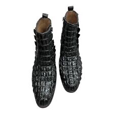 Botas masculinas de couro de jacaré crocodilo genuíno preto, tamanho 10,5 EUA comprar usado  Enviando para Brazil