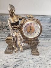 Reloj de lectura de libros de mesa estilo vintage europeo estilo latón liso para dama segunda mano  Embacar hacia Argentina